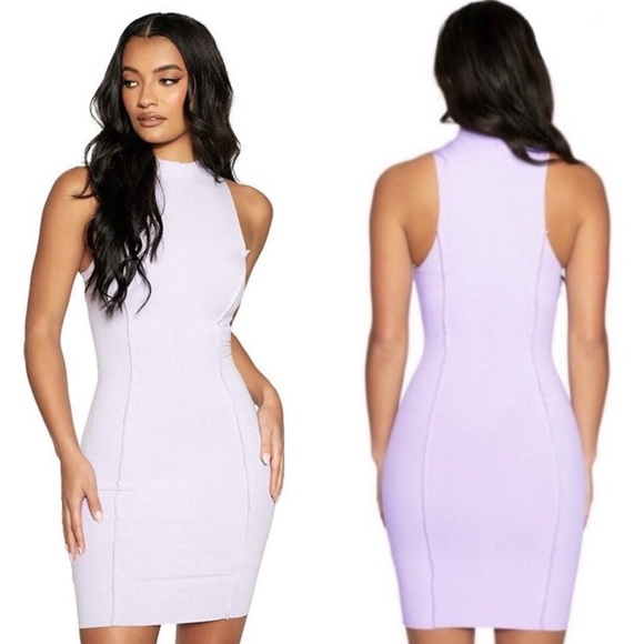 Naked Wardrobe | NWOT Lilac Snatched & Sexy Sleeveless Body Con Dress Size M - Picture 1 of 7
